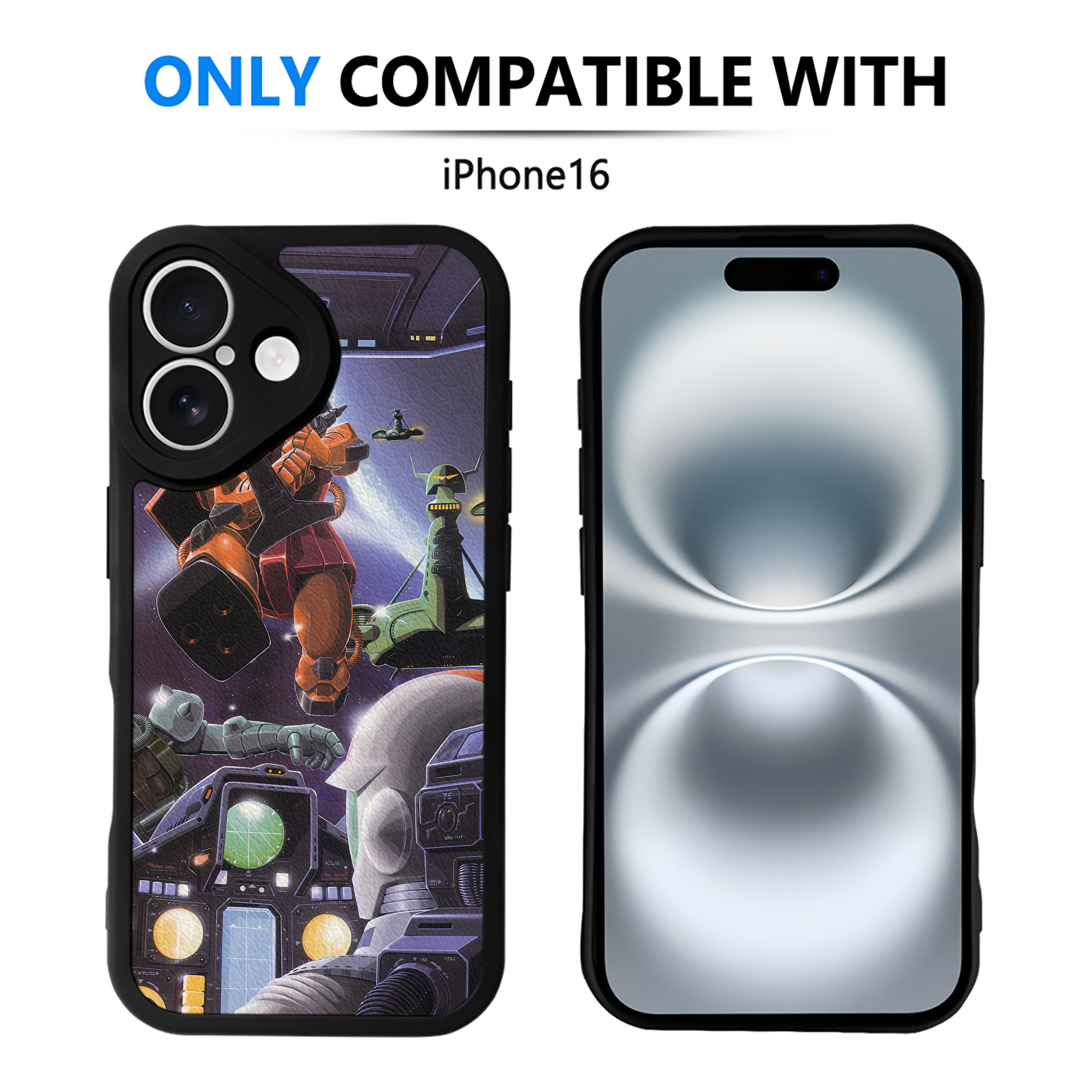 （画像用） 機動戦士ガンダム Mobile Suit Gundam 【iPhone 16シリーズ対応】シリコンスマホケース（レザー調） 材質：シリコン